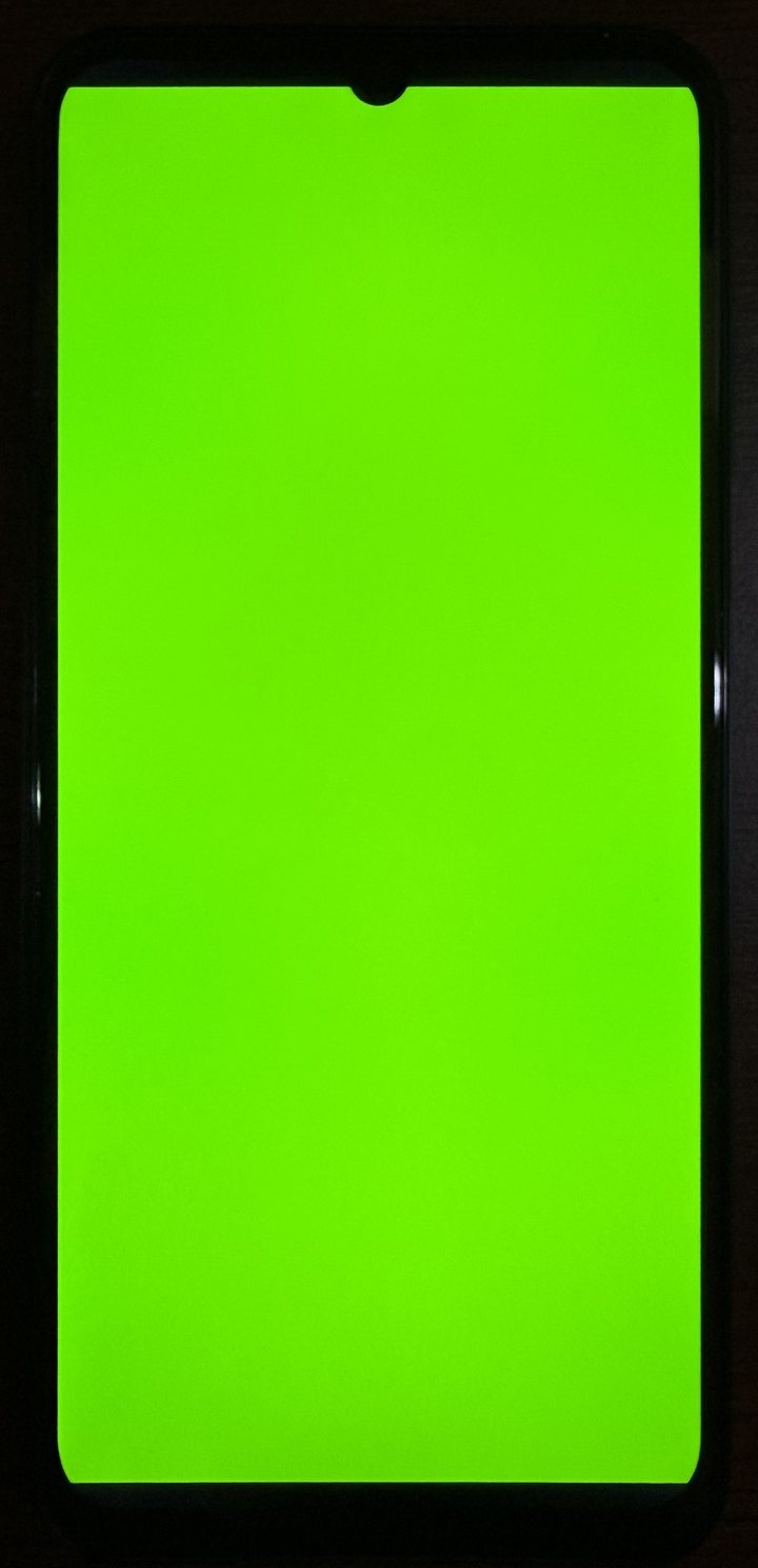 Samsung Galaxy A15, LCD: imagine de test verde