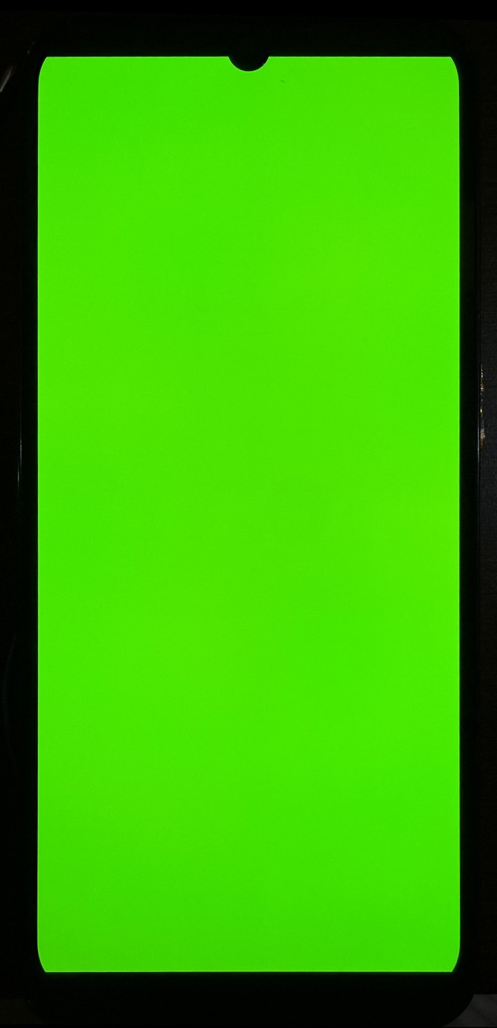 Samsung Galaxy A15, Service Pack: imagine de test verde