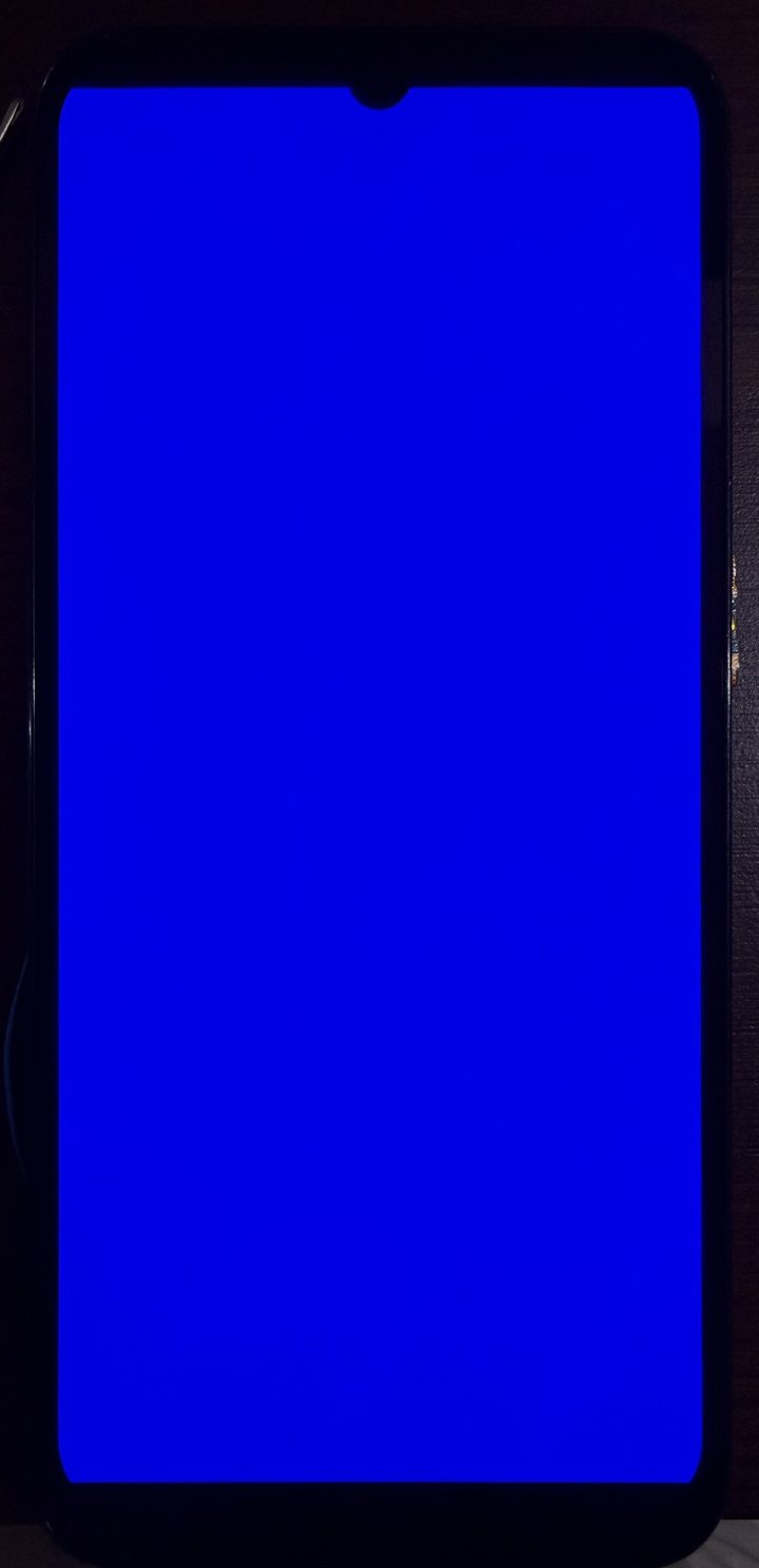 Samsung Galaxy A15, Service Pack: imagine de test albastru