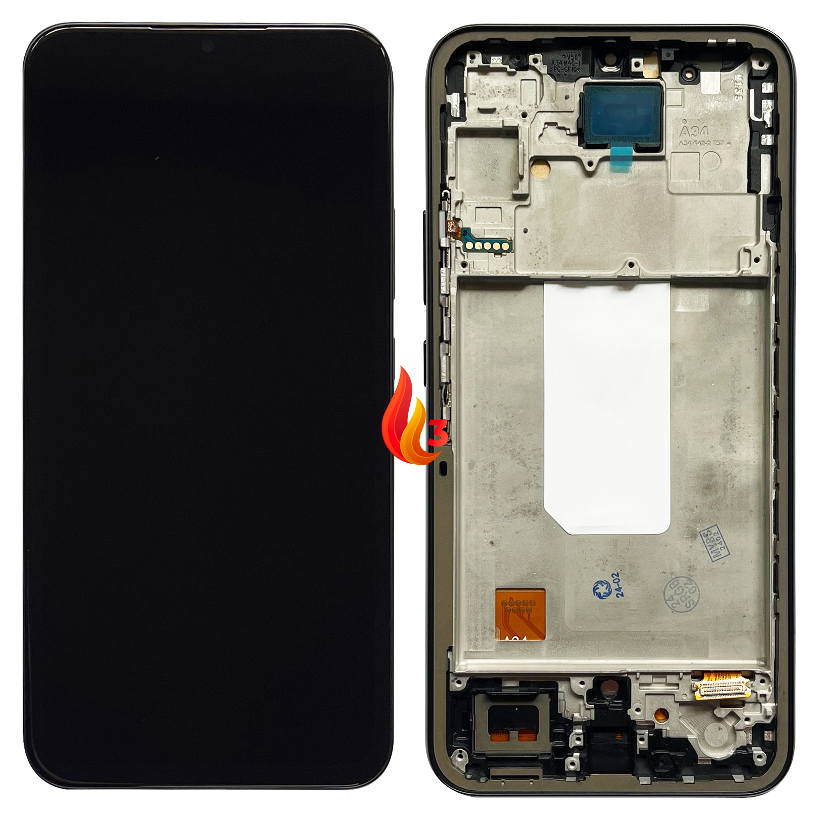 Display Samsung A34 cu rama LCD, Negru