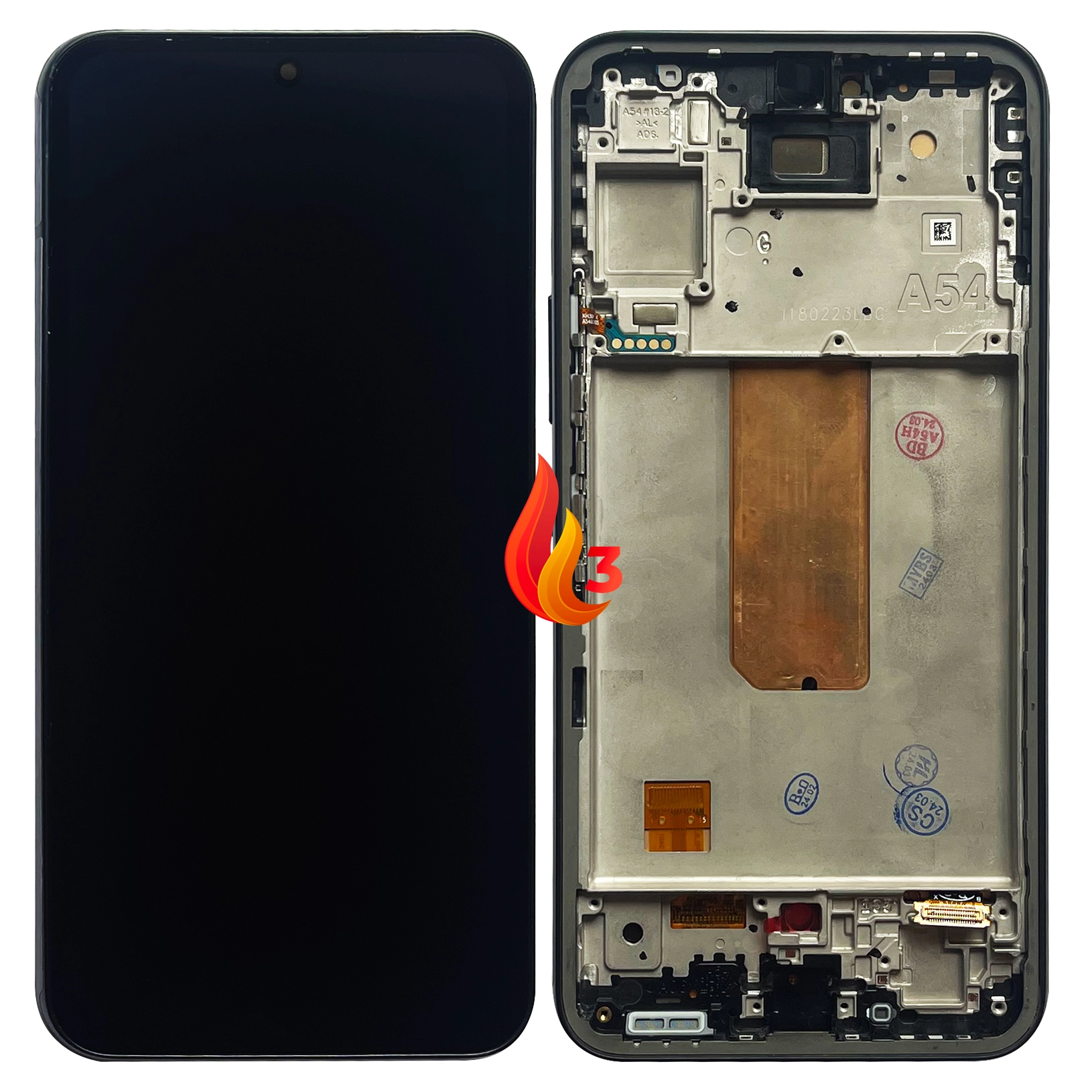 Display Samsung A54 5G LCD cu rama, Negru