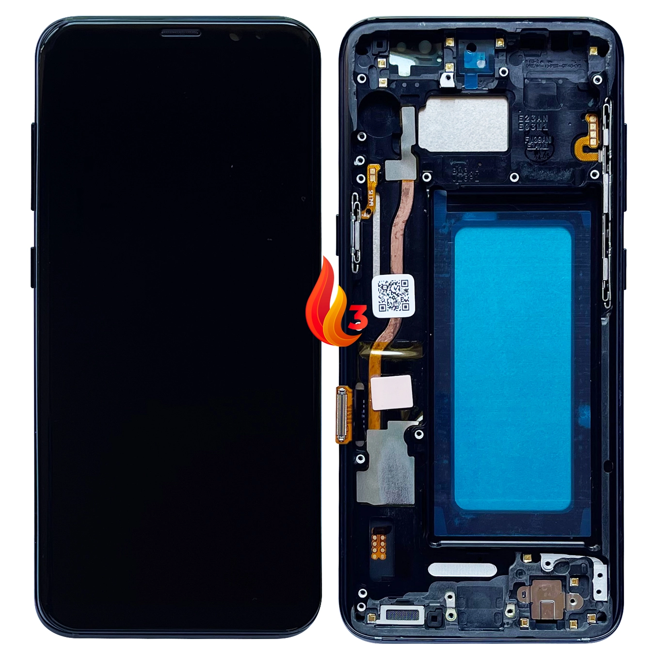 Display Samsung S8 cu rama, Negru