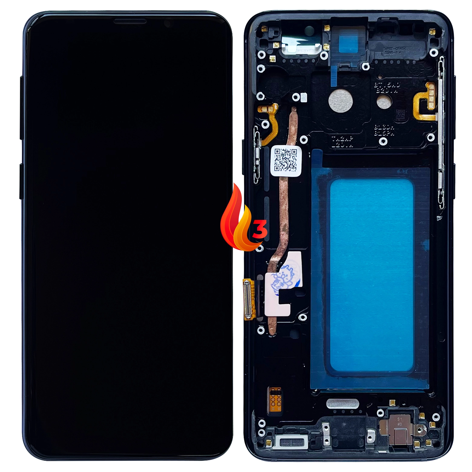 Display Samsung S9 cu rama, Negru