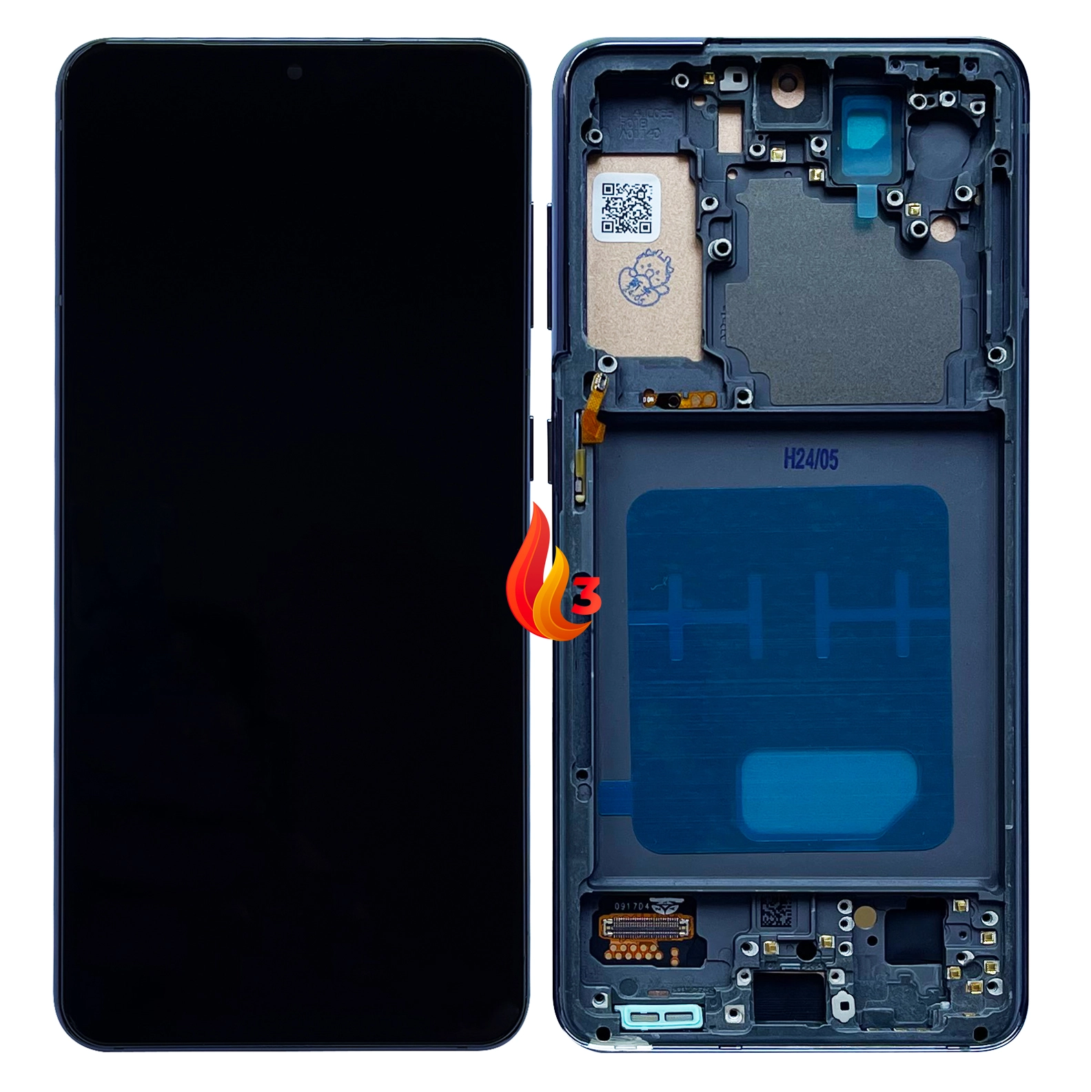 Display Samsung S21 LCD cu rama, Negru