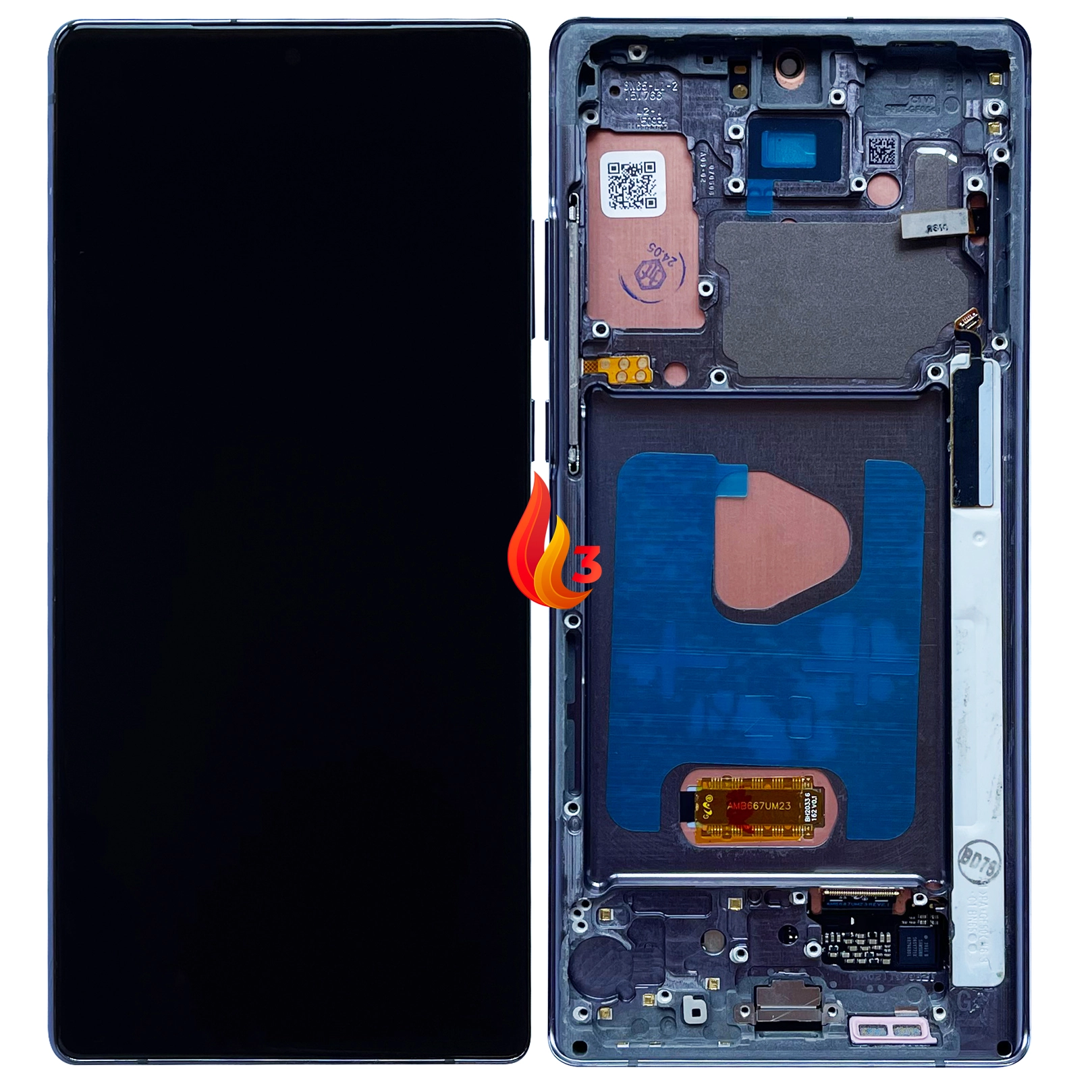 Display Samsung Note 20 OLED cu rama, Gri