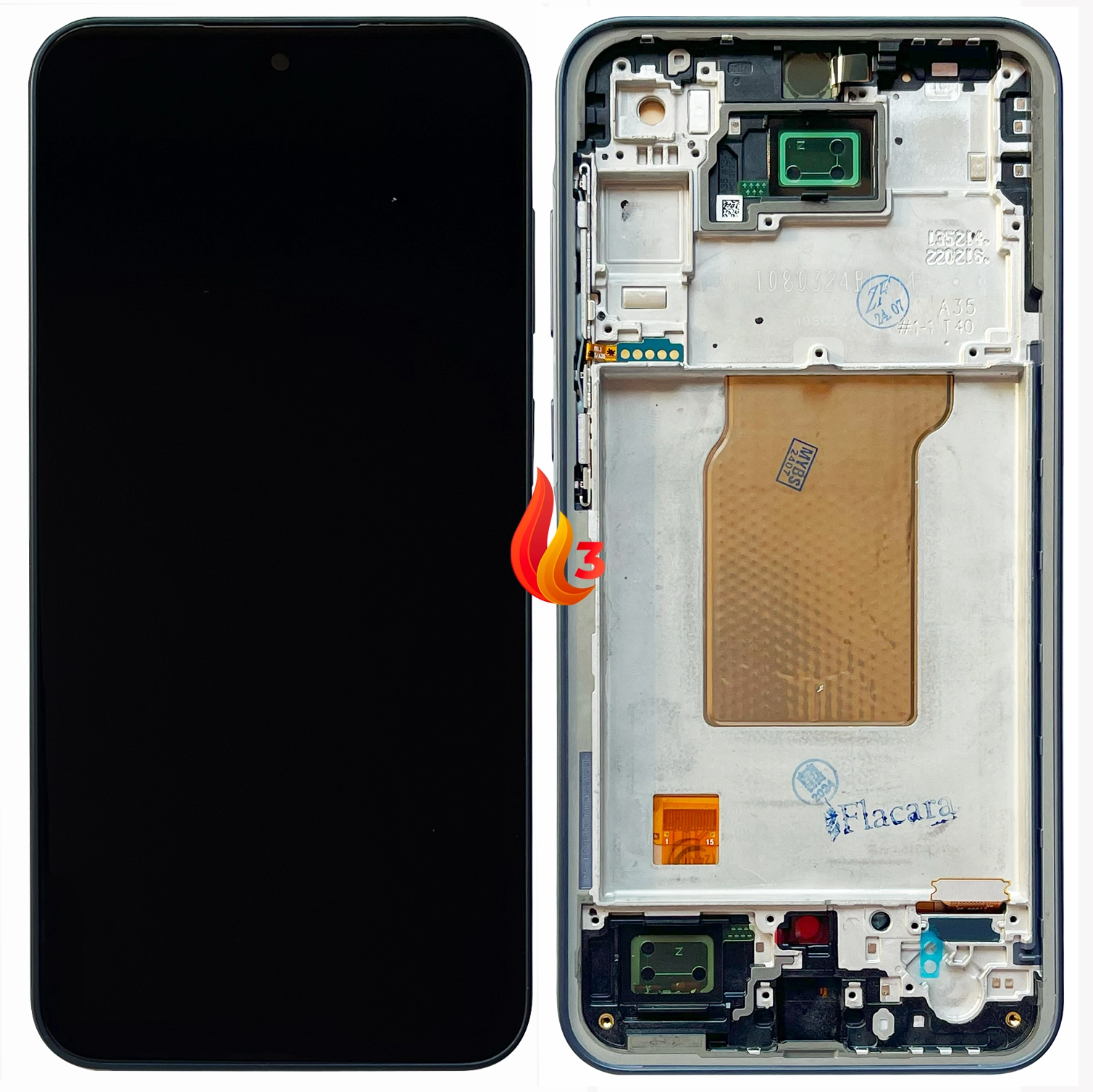 Display Samsung A35 cu rama OLED, Negru