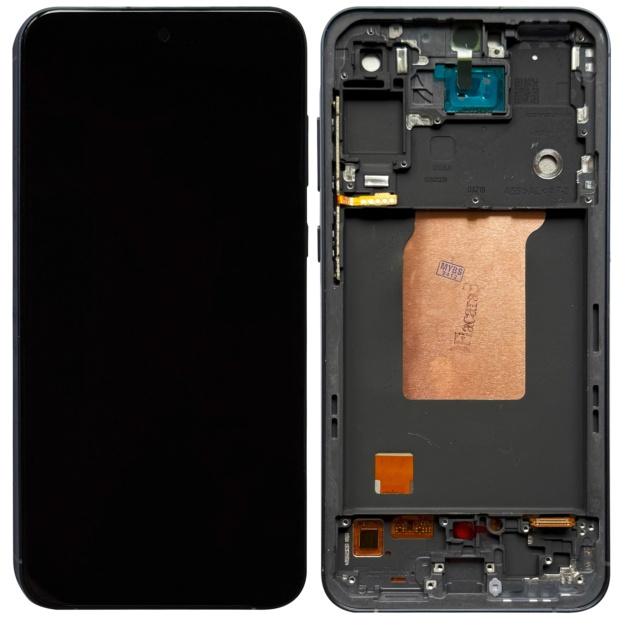 Display Samsung A55 cu rama, Negru
