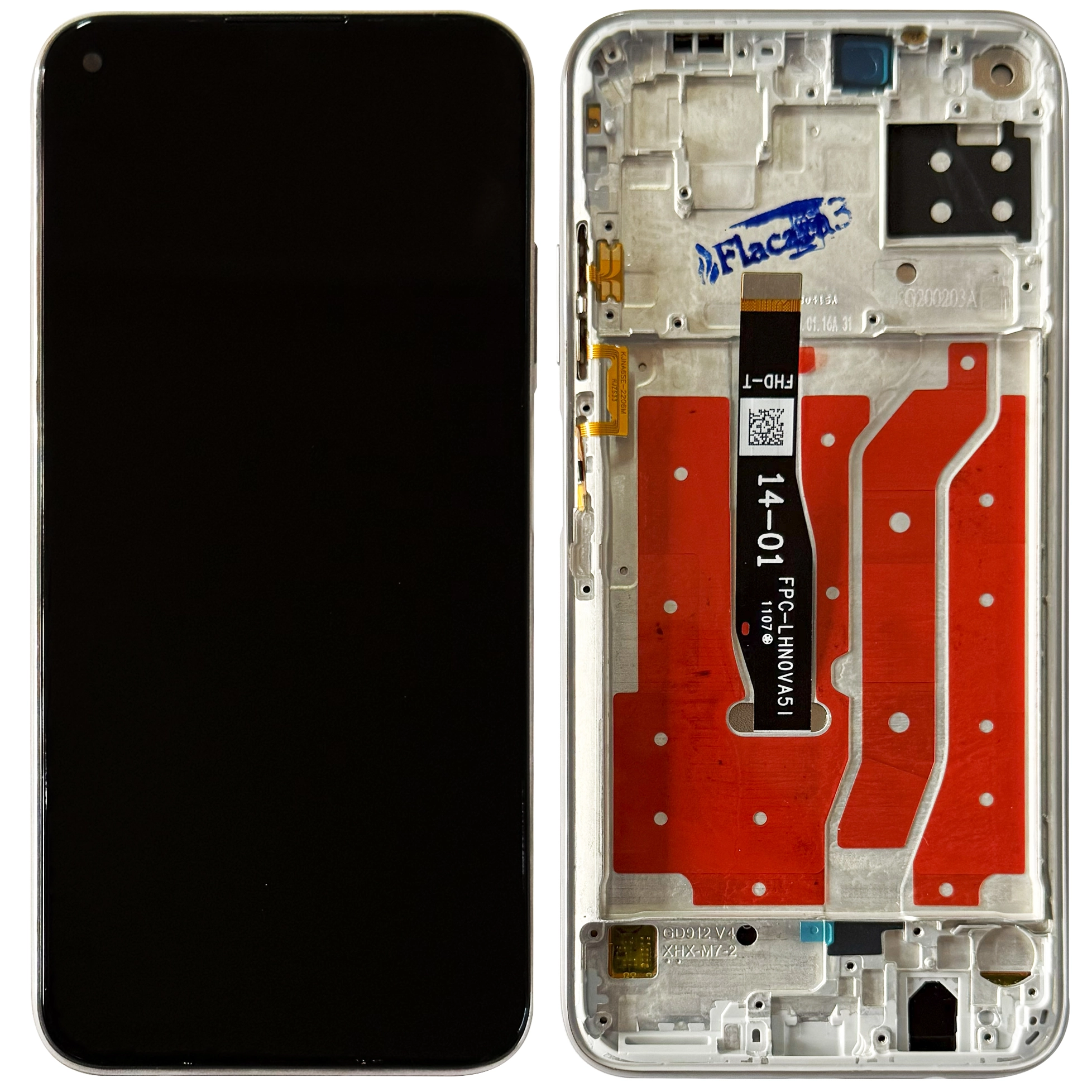 Display Huawei P40 Lite cu rama, Roz-Albastru