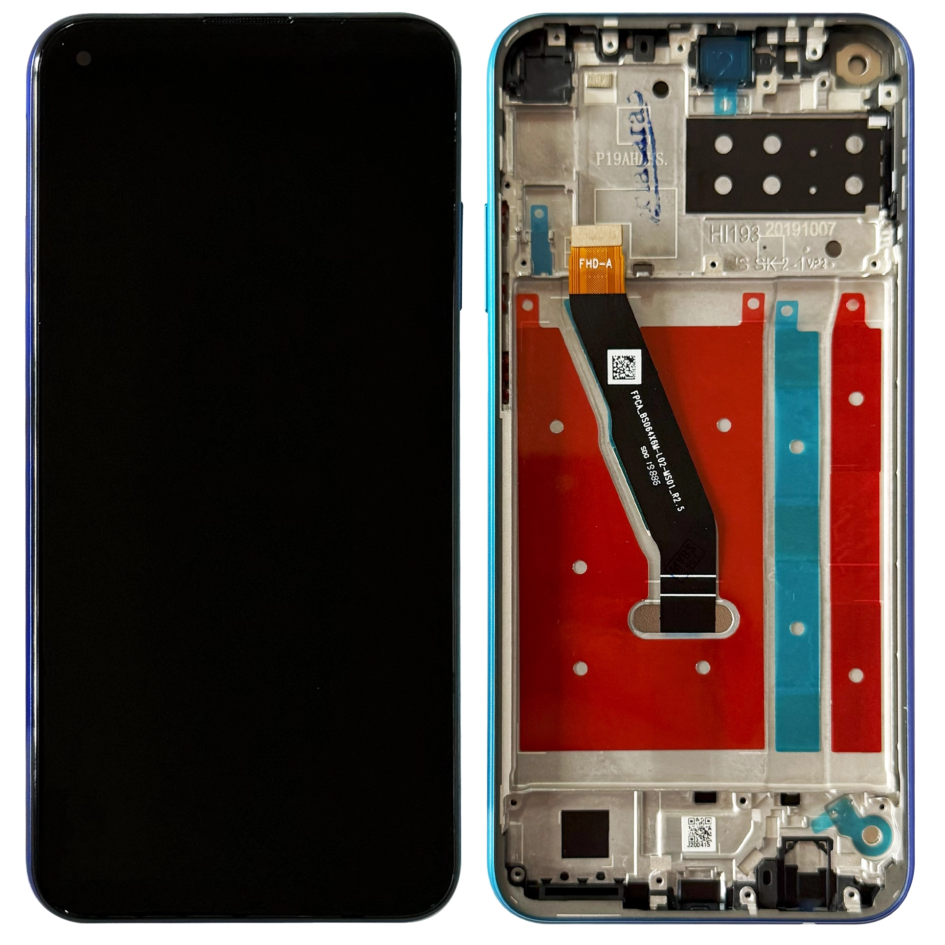 Display Huawei P40 Lite E cu rama, Albastru