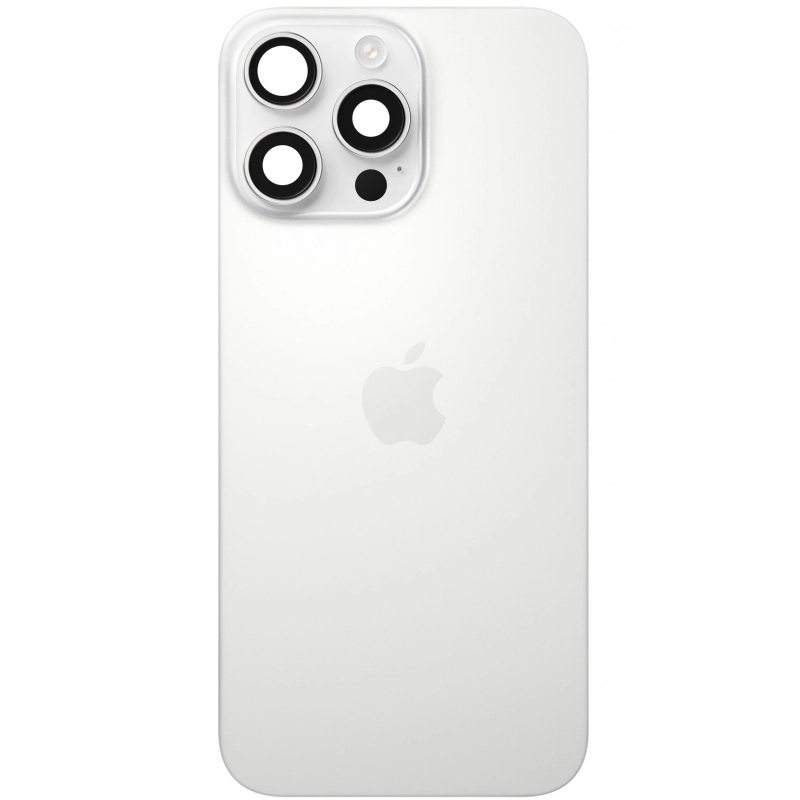 Spate telefon: Capac baterie Iphone 16 Pro cu Lentile si Magnet OEM, White